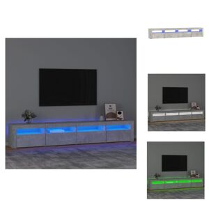 The Living Store Tv-bänk med LED-belysning betonggrå 240x35x40 cm