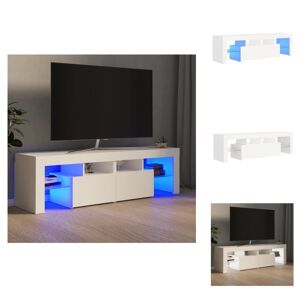 The Living Store tv-bord med LED-lys 140x36,5x40 cm hvid