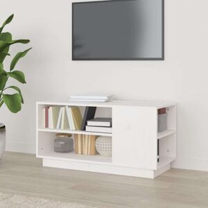 vidaXL tv-bord 80x35x40,5 cm massivt fyrretræ hvid -  TV-møbler