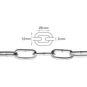 Home>it Home-it Svejst langleddet kæde 3 mm x 5 meter