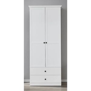 Forma Furniture Garderobeskab Med 2 Døre, 2 Skuffer, 1 Hylde Og 1 Bøjlestang Hvid Kunstfiner