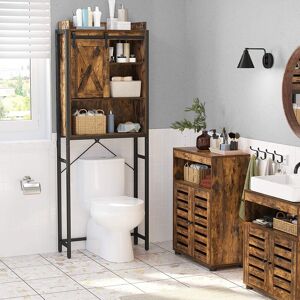 SONGMICS Toiletreol, Rustik Brun Og Sort, 64 X 24 X 171 Cm