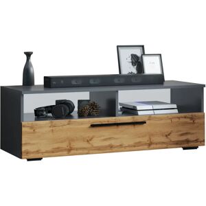 VCM Lav Tv-Kommode, H. 39 X B. 115 X D. 40 Cm, Naturfarvet Og Antracit