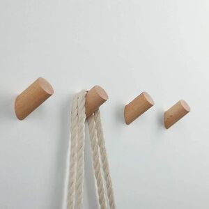 Trækrog, 5-pack naturligt vægmonteret tøj tørklæde