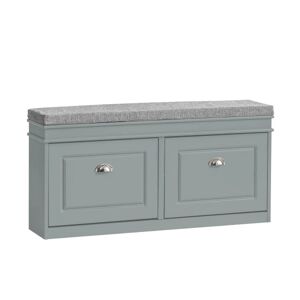 SoBuy Skobænk skoholder med sæde med låger Skoskab FSR64-HG Gray L104*B24*H51cm