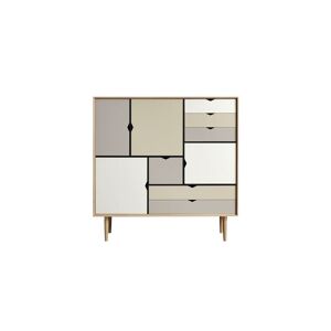 Andersen Furniture S3 Skænk 132x131 cm - Eg/Farvet front