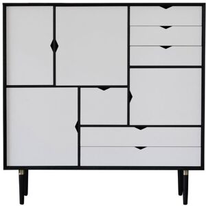 Andersen Furniture S3 Skænk 132x131 cm - Sort/Hvide fronter