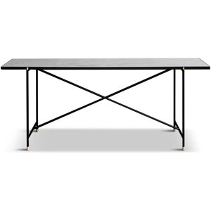 HANDVÄRK FURNITURE Konsolbord L: 184 D: 46 H: 74 cm - Sort Stel Med Messing / Hvid Marmor OUTLET