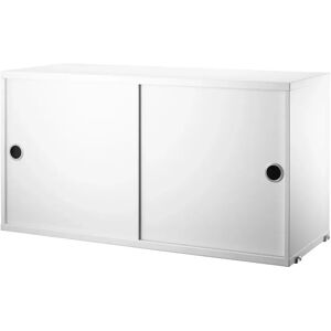 String Furniture Cabinet With Sliding Doors B: 78 cm - Hvid