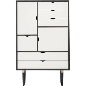 Andersen Furniture S5 Opbevaringsmøbel 83x132 cm - Sort/Hvide fronter