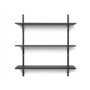 Ferm Living Sector Shelf T/W 26,1x87 cm - Black Ash/Brass