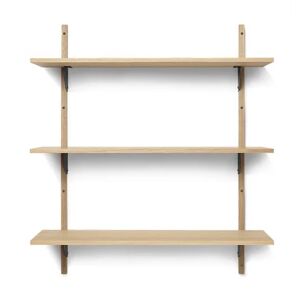 Ferm Living Sector Shelf T/W 26,1x87 cm - Oak/Black Brass