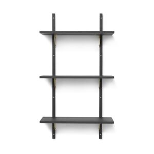 Ferm Living Sector Shelf T/N 22,1x54 cm - Black Ash/Brass