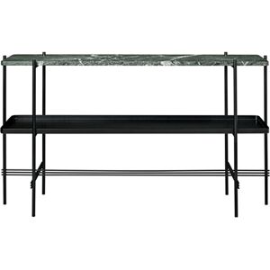 GUBI TS Console 2 rack w. tray black base - Green Guatemala Marble top