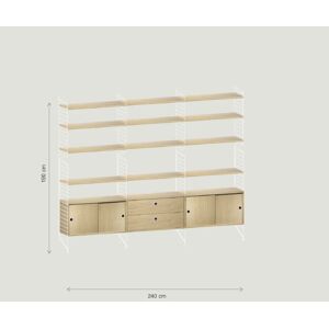 String Furniture Reolsystem 240x190 cm - Hvid/Eg