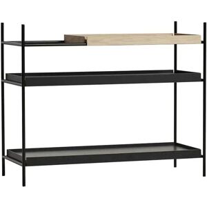 Woud Tray Shelf Low H: 81 cm - White Pigmented Oak & Black Painted Oak