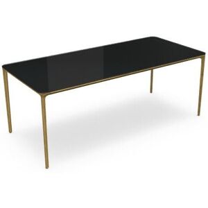 SOVET Slim Rectangular 200x90 cm - Burnished Brass/Glass Black