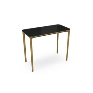 SOVET Slim 4 Legs Console L: 90 cm - Burnished Brass/Glass Black