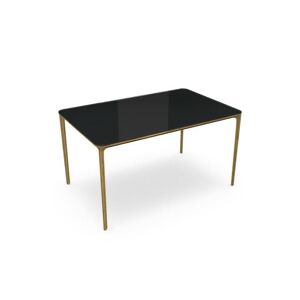 SOVET Slim Rectangular 140x90 cm - Burnished Brass/Glass Black