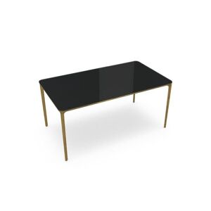 SOVET Slim Rectangular 160x90 cm - Burnished Brass/Glass Black