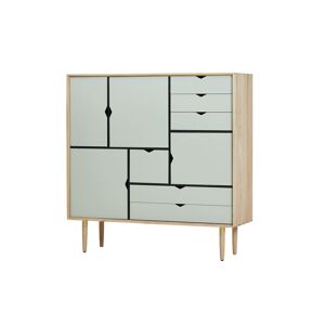 Andersen Furniture S3 Skænk 132x131 cm - Sæbebehandlet Eg/Ocean Grey
