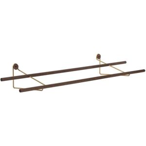 We Do Wood Shoe Rack Large L: 100 cm - Smoked Oak/Brass