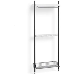 HAY Pier System 1041 1 Column 82x209 cm - PS White Steel/Black Anodised Profiles/Chromed Wire Shelf