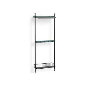 HAY Pier System 1041 1 Column 82x209 cm - PS Blue Steel/Black Anodised Profiles/Anthracite Wire Shelf