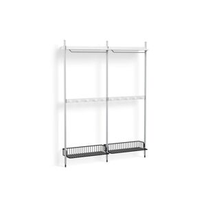 HAY Pier System 1042 2 Columns 162x209 cm - PS White Steel/Clear Anodised Profiles/Anthracite Wire Shelf