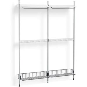 HAY Pier System 1042 2 Columns 162x209 cm - PS White Steel/Clear Anodised Profiles/Chromed Wire Shelf