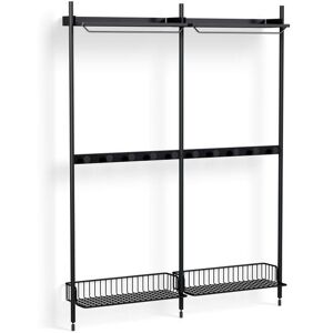 HAY Pier System 1042 2 Columns 162x209 cm - PS Black Steel/Black Anodised Profiles/Anthracite Wire Shelf