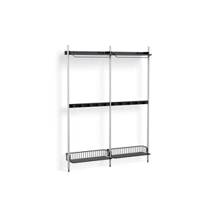HAY Pier System 1042 2 Columns 162x209 cm - PS Black Steel/Clear Anodised Profiles/Anthracite Wire Shelf