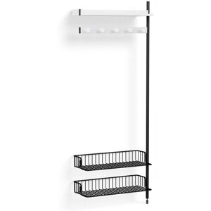 HAY Pier System 1050 Add-On 80x209 cm - PS White Steel/Black Anodised Profiles/Anthracite Wire Shelf