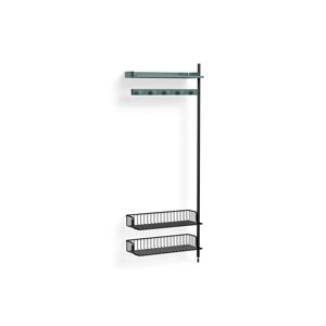 HAY Pier System 1050 Add-On 80x209 cm - PS Blue Steel/Black Anodised Profiles/Anthracite Wire Shelf