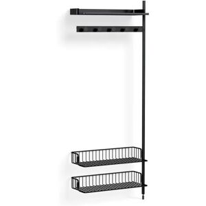 HAY Pier System 1050 Add-On 80x209 cm - PS Black Steel/Black Anodised Profiles/Anthracite Wire Shelf