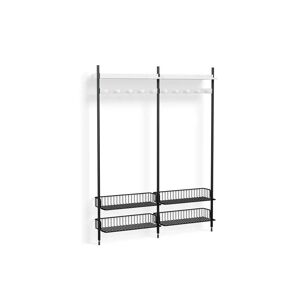 HAY Pier System 1052 2 Columns 162x209 cm - PS White Steel/Black Anodised Profiles/Anthracite Wire Shelf