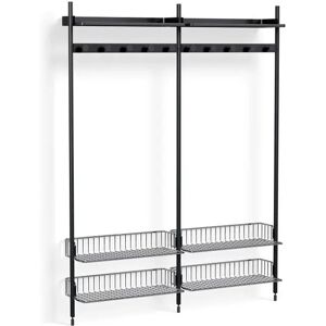 Hay Pier System 1052 2 Columns 162x209 cm - PS Black Steel/Black Anodised Profiles/Chromed Wire Shelf