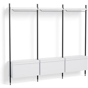 Hay Pier System 1003 3 Columns 242x209 cm - PS White Steel/Black Anodised Profiles