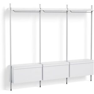 Hay Pier System 1003 3 Columns 242x209 cm - PS White Steel/Clear Anodised Profiles