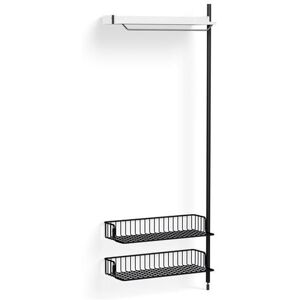 Hay Pier System 1010 Add-On 80x209 cm - PS White Steel/Black Anodised Profiles/Anthracite Wire Shelf