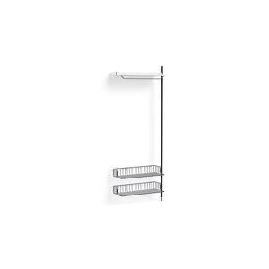 Hay Pier System 1010 Add-On 80x209 cm - PS White Steel/Black Anodised Profiles/Chromed Wire Shelf