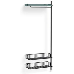 Hay Pier System 1010 Add- On 80x209 cm - PS Blue Steel/Black Anodised Profiles/Anthracite Wire Shelf