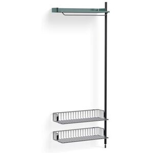 HAY Pier System 1010 Add-On 80x209 cm - PS Blue Steel/Black Anodised Profiles/Chromed Wire Shelf