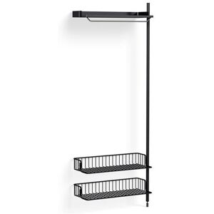 Hay Pier System 1010 Add-On 80x209 cm - PS Black Steel/Black Anodised Profiles/Anthracite Wire Shelf