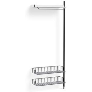 HAY Pier System 1010 Add-On 80x209 cm - PS Black Steel/Black Anodised Profiles/Chromed Wire Shelf