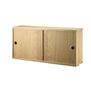 String Furniture Cabinet With Sliding Doors B: 78 cm - Oak