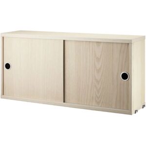 String Furniture Cabinet With Sliding Doors B: 78 cm - Ash