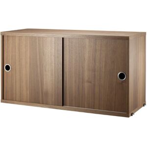 String Furniture Cabinet With Sliding Doors B: 78 cm - Walnut