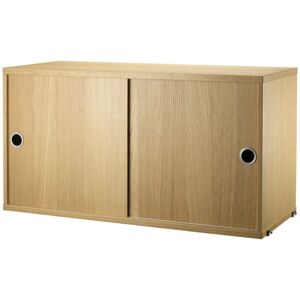 String Furniture Cabinet With Sliding Doors B: 78 cm - Oak