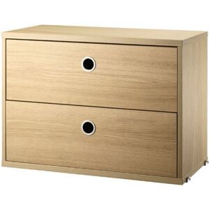 String Furniture Cabinet With Two Drawers 58x42x30 cm - Oak